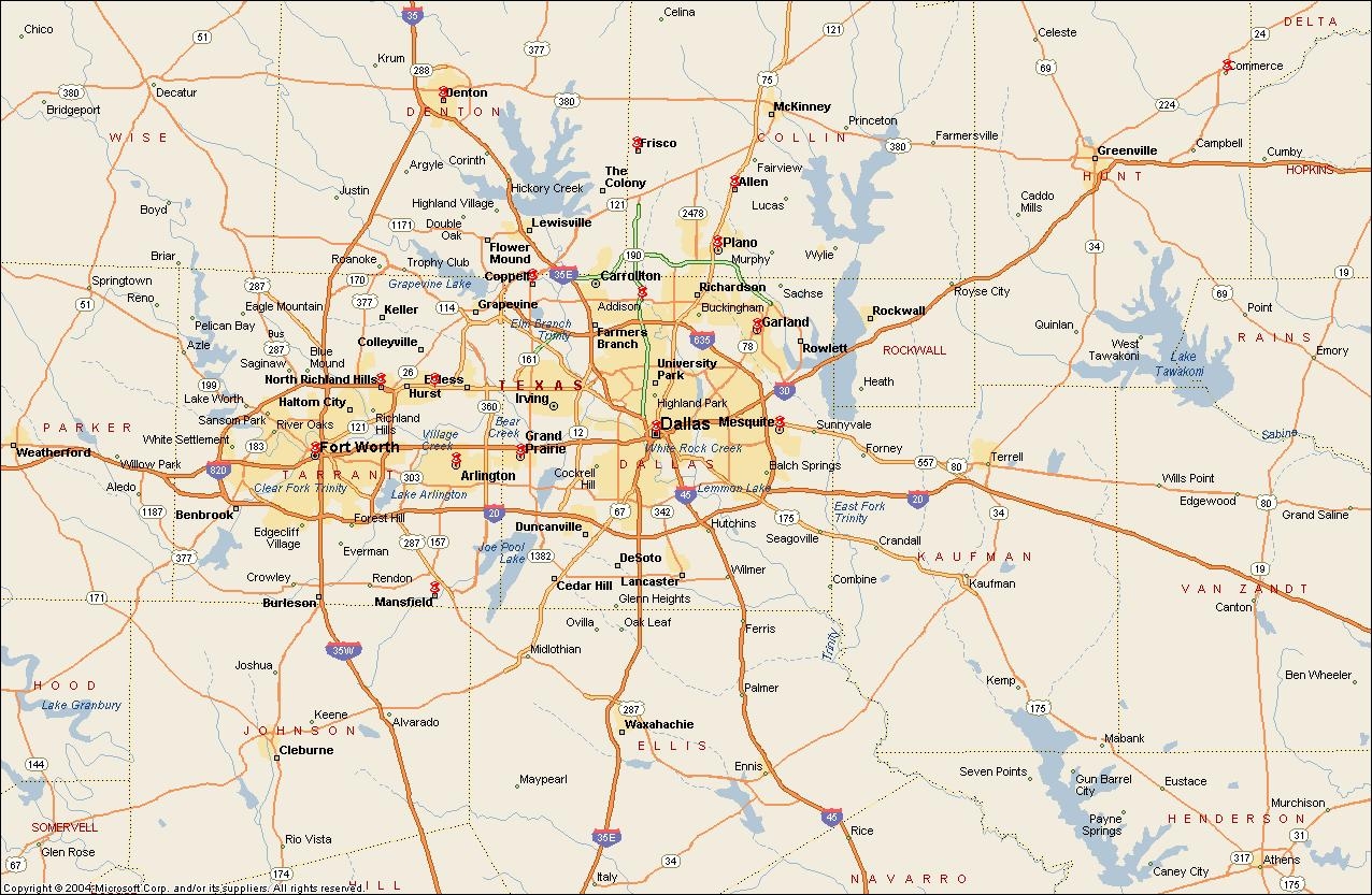 Printable Map Of Dfw Printable Map Of Dfw