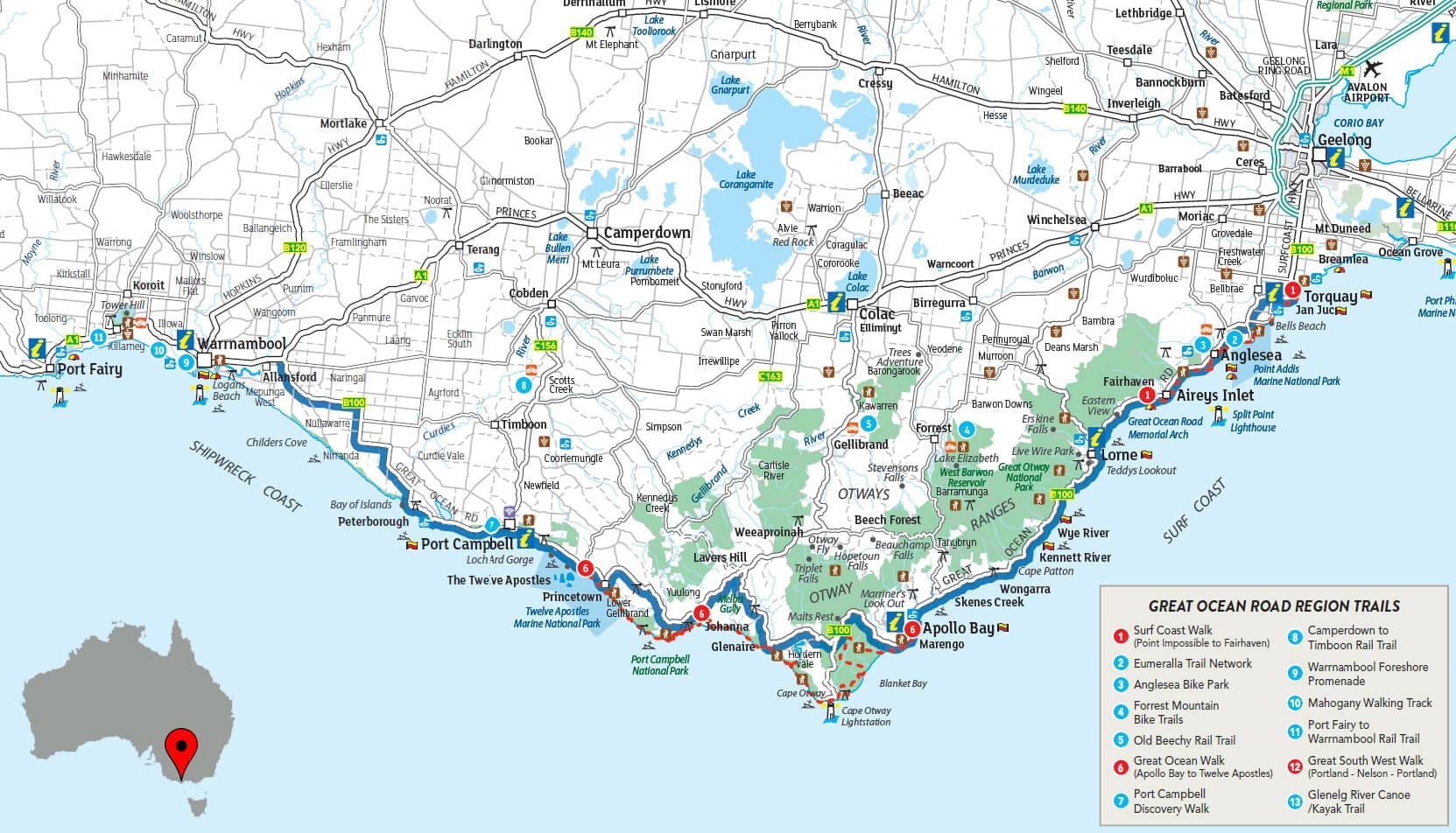 Great Ocean Road Map Printable