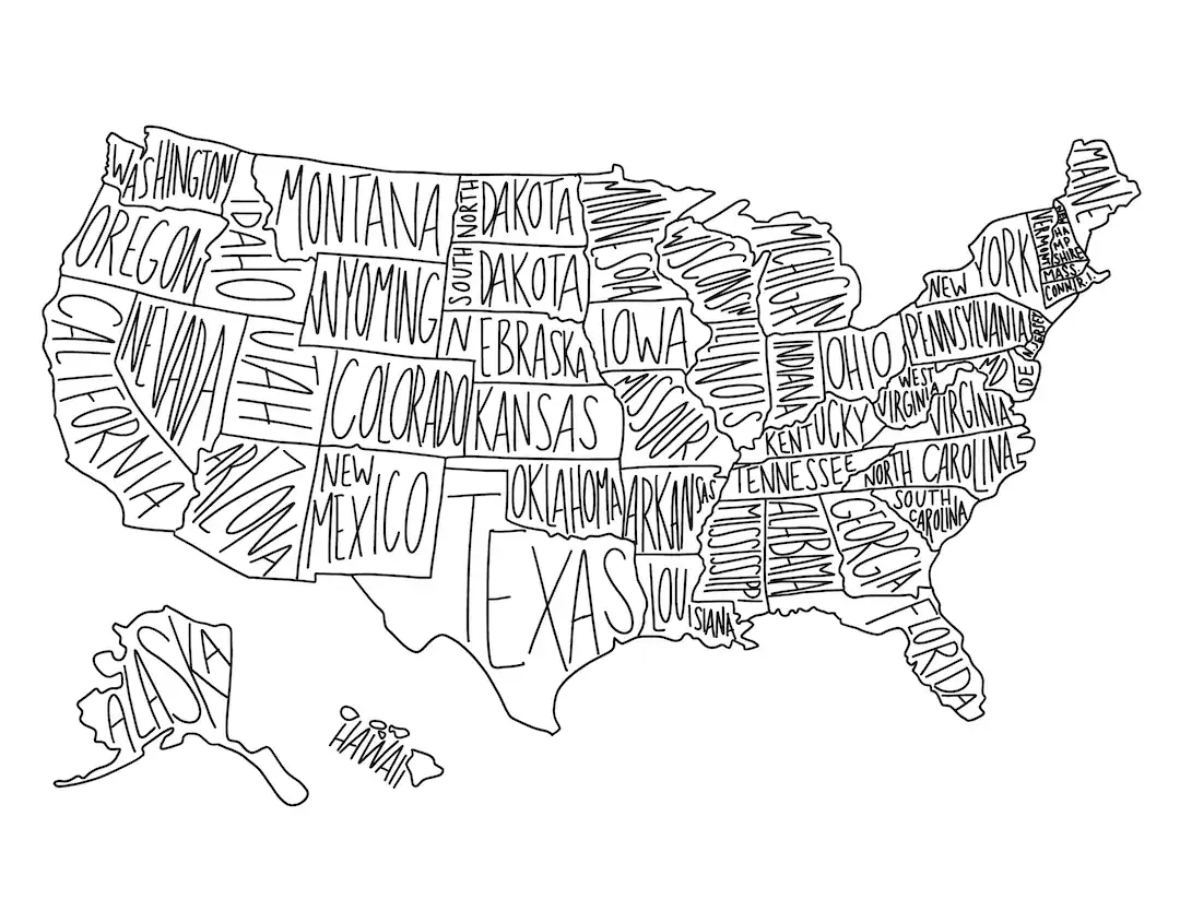Free Color Usa Travel Map Printable