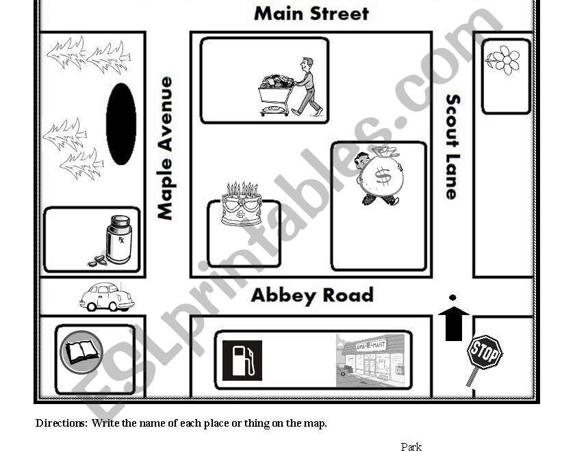Directions With Map ESL Worksheet By Melester Worksheets Library