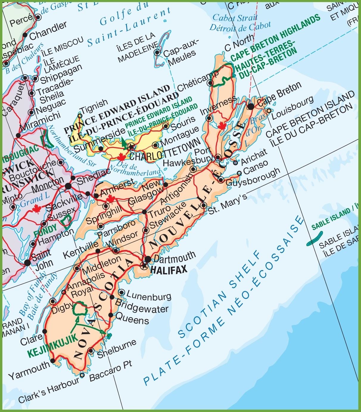 Discover The Natural Beauty Of Nova Scotia s National Parks With Our Detailed Map Canada Maps