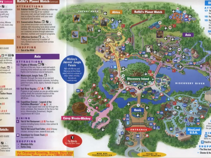 Disney s Animal Kingdom Theme Park Map And Brochure 2025 1998 ThemeParkBrochures