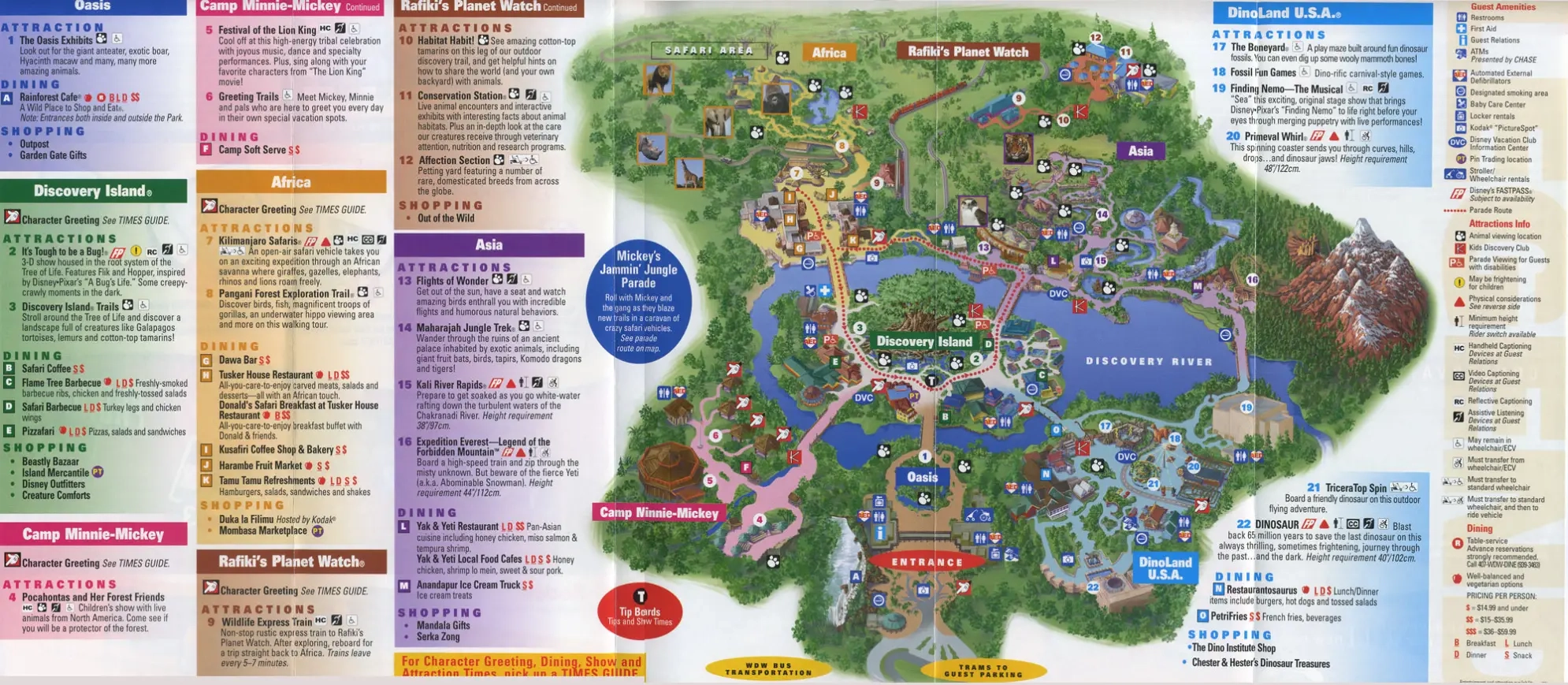 Disney s Animal Kingdom Theme Park Map And Brochure 2025 1998 ThemeParkBrochures