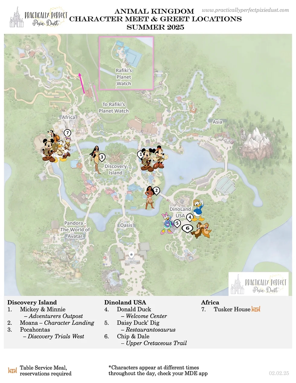 Disney World Character Guide Free Printable Location Cheat Sheets 2025 