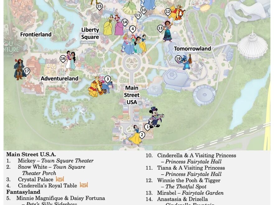Disney World Character Guide Free Printable Location Cheat Sheets 2025