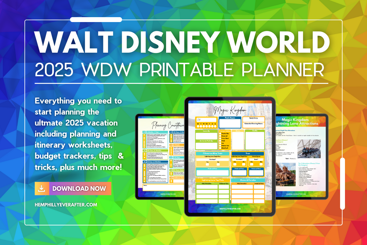 Disney World Printable Planner Hemphilly Ever After