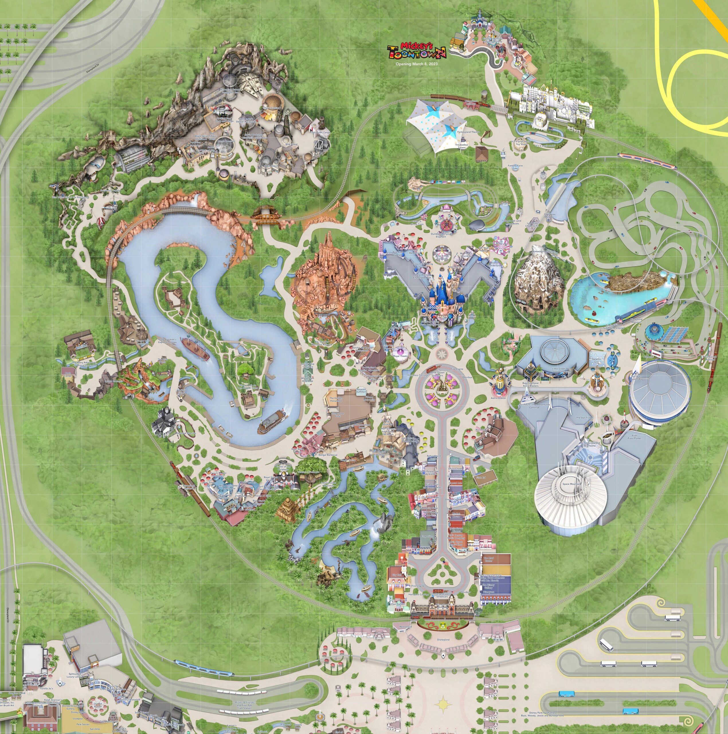 Disneyland California 2023 Park Map High resolution Print Etsy