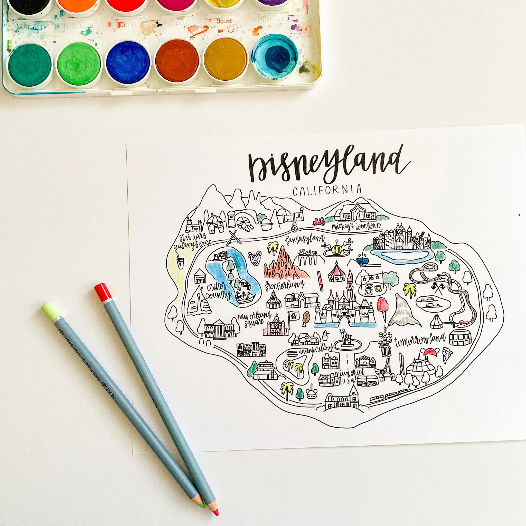 Printable Color Disney Maps