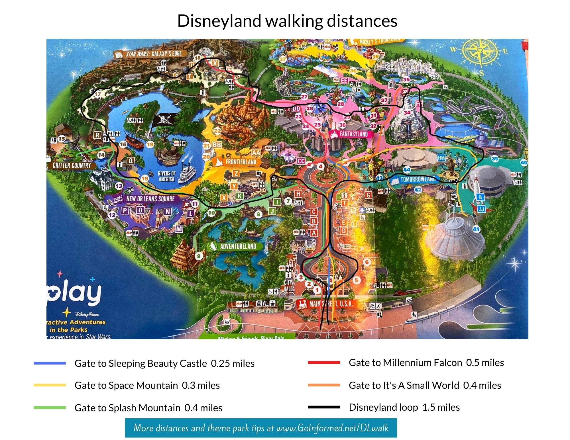 Disneyland California Printable Park Map