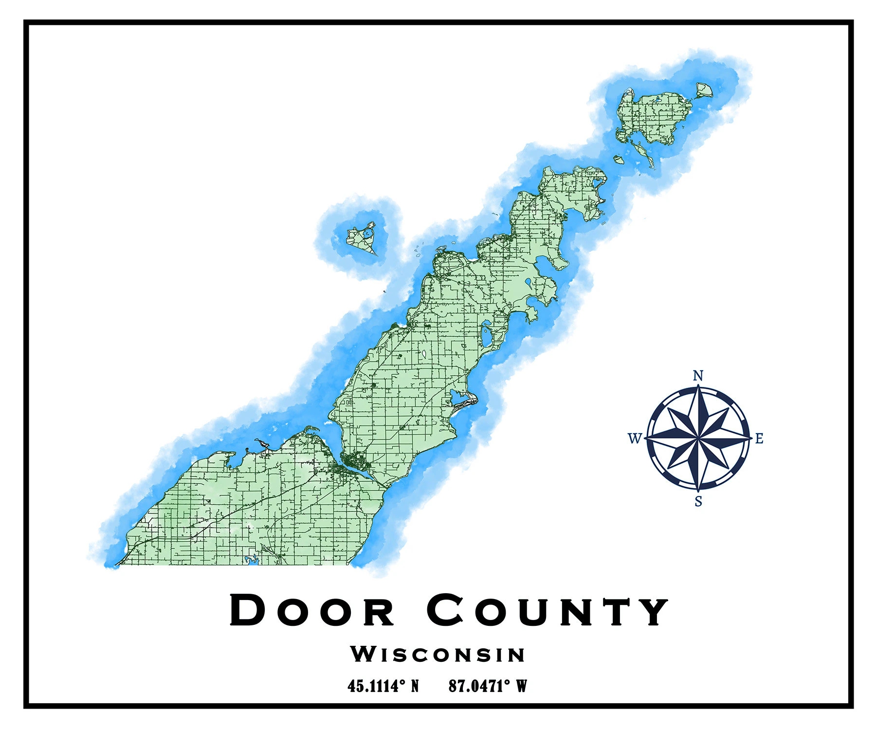Printable Map Of Door County