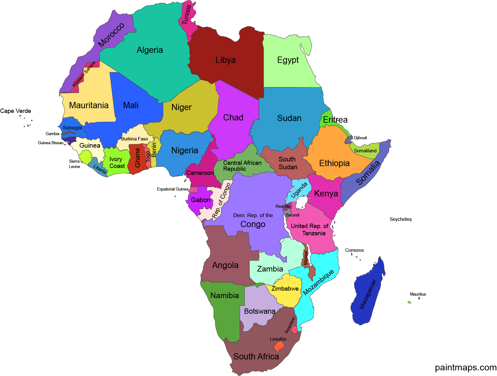 Printable Africa Map All Contrys