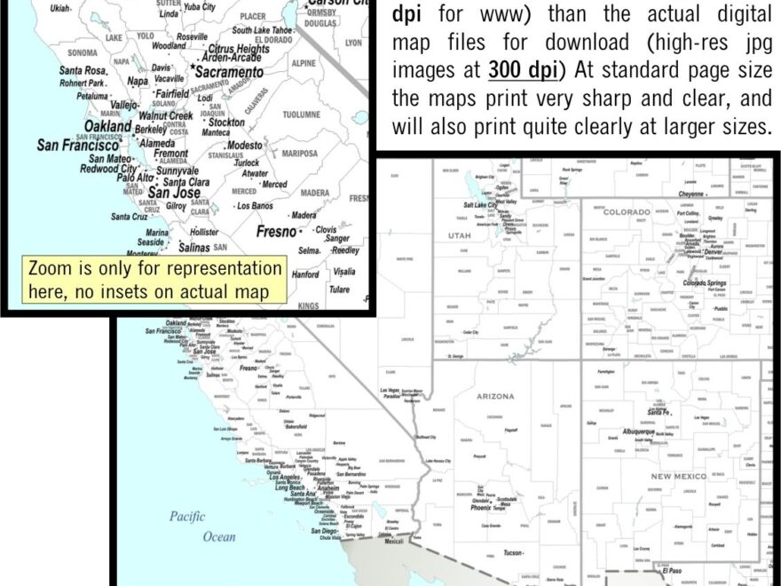 Download Map Southwest USA County City