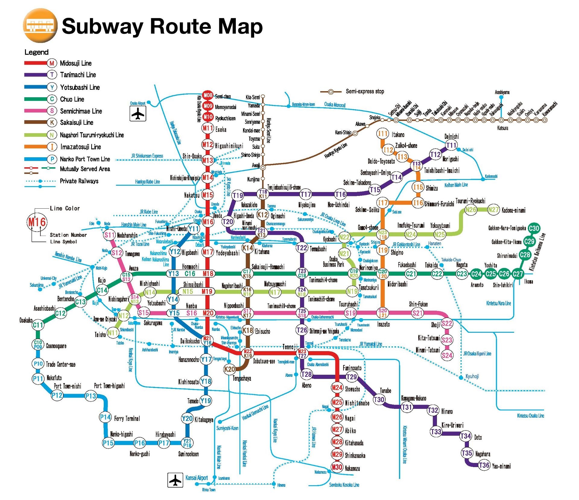 Free Printable Osaka Map