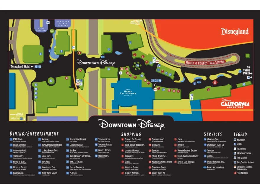 Downtown Disney District Map And Brochure 2025 2020 ThemeParkBrochures