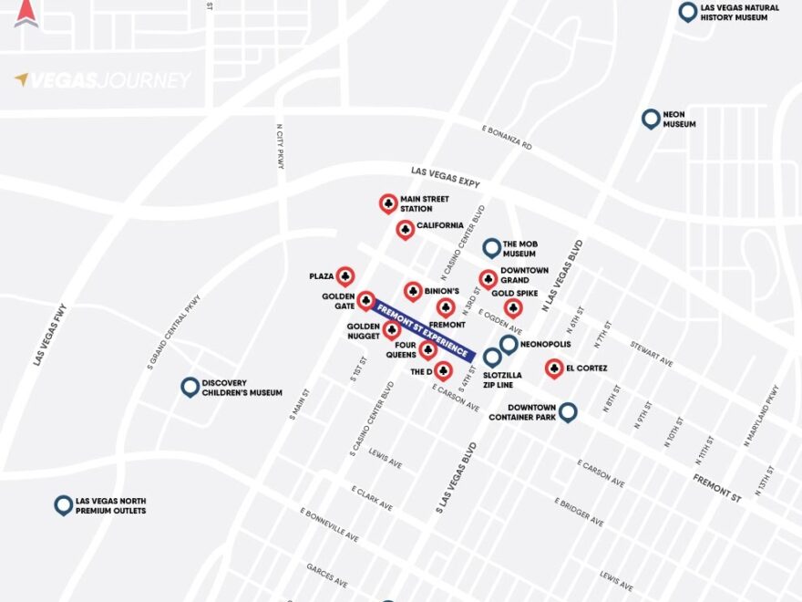 Downtown Las Vegas Map Las Vegas Maps VegasJourney