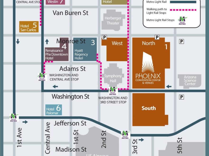 Downtown Phoenix Hotel Map Ontheworldmap
