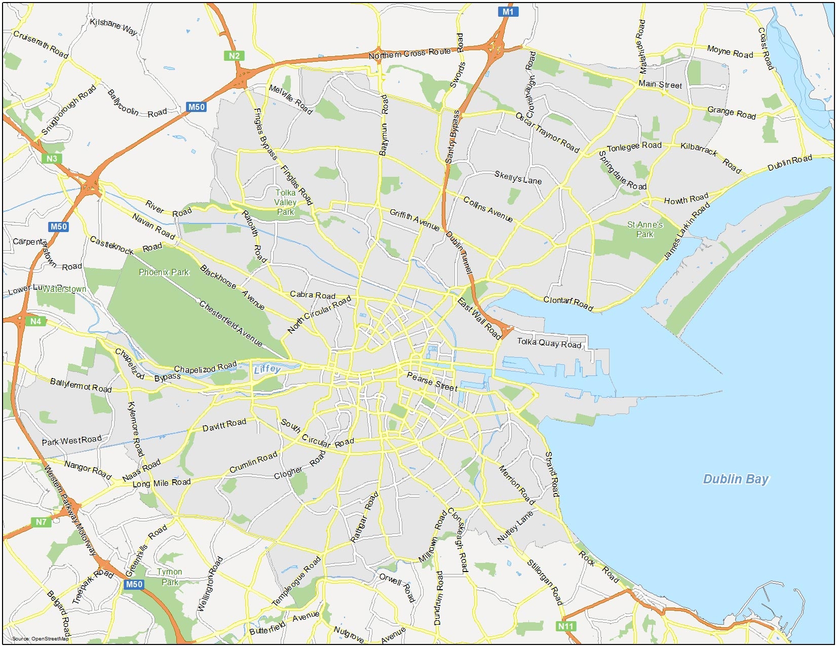 Printable Map Of Dublin
