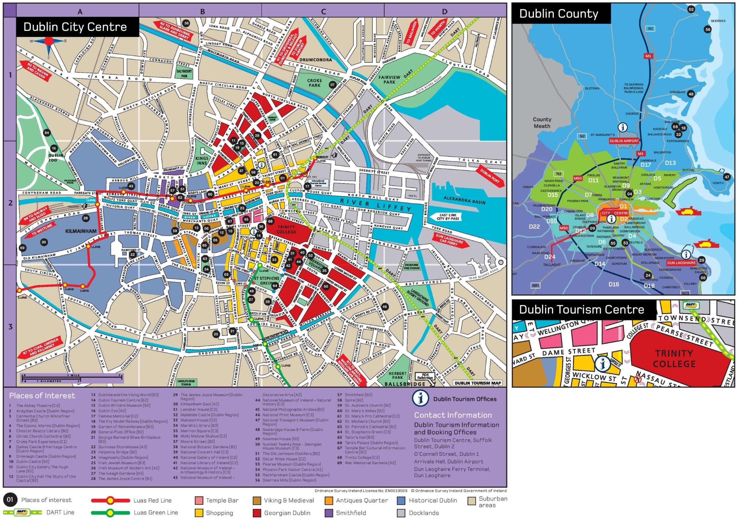 Dublin Sightseeing Map Ontheworldmap