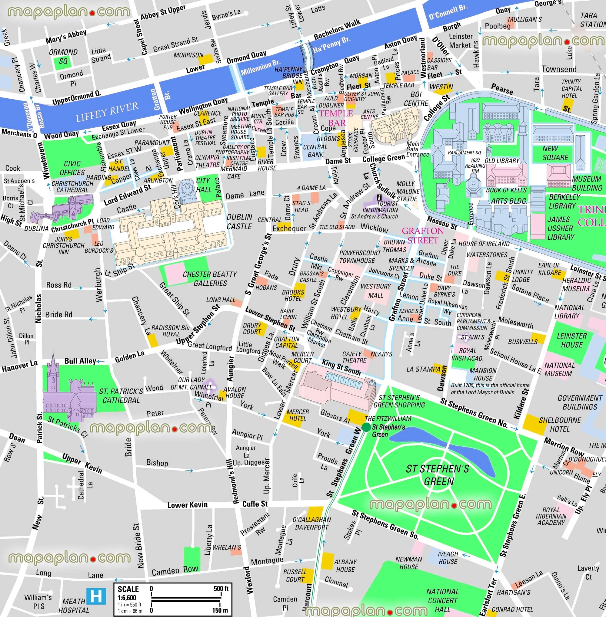 Printable Map Of Dublin City Centre