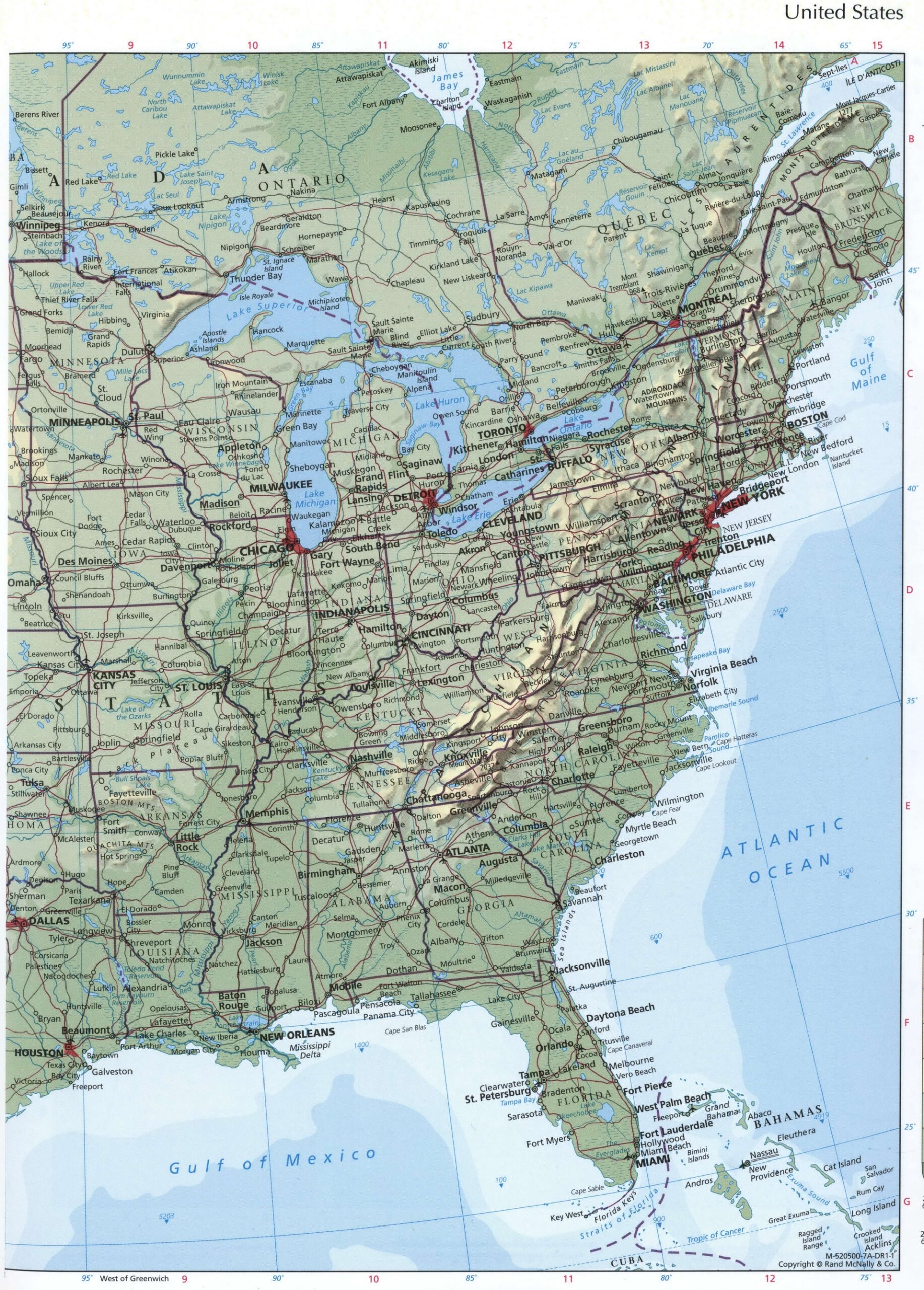 Printable Eastern Usa Maps Free