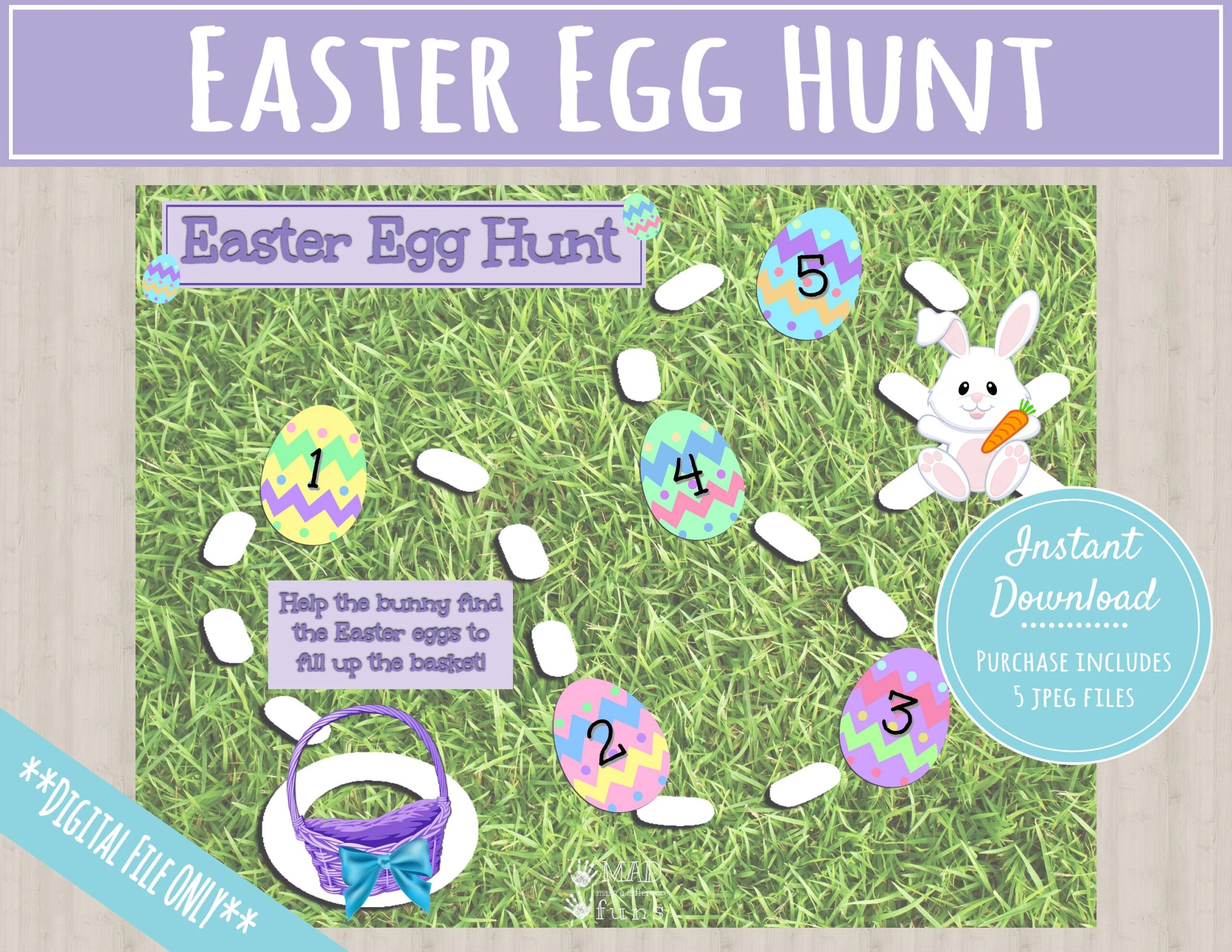 Easter Egg Treasure Hunt INSTANT PRINTABLE DOWNLOAD Easter Bunny Scavenger Hunt Activity Rabbit Basket Clues Easter Toddler Activities Etsy