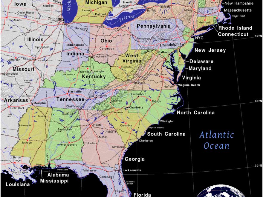 Eastern United States Public Domain Maps By PAT The Free Open Source Portable Atlas