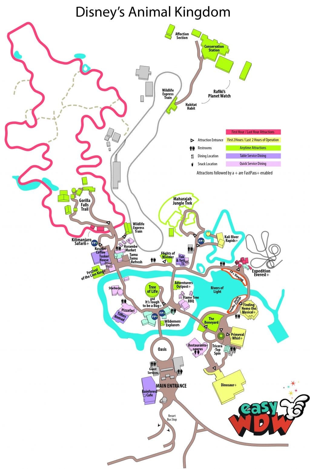 Animal Kingdom Park Map Printable