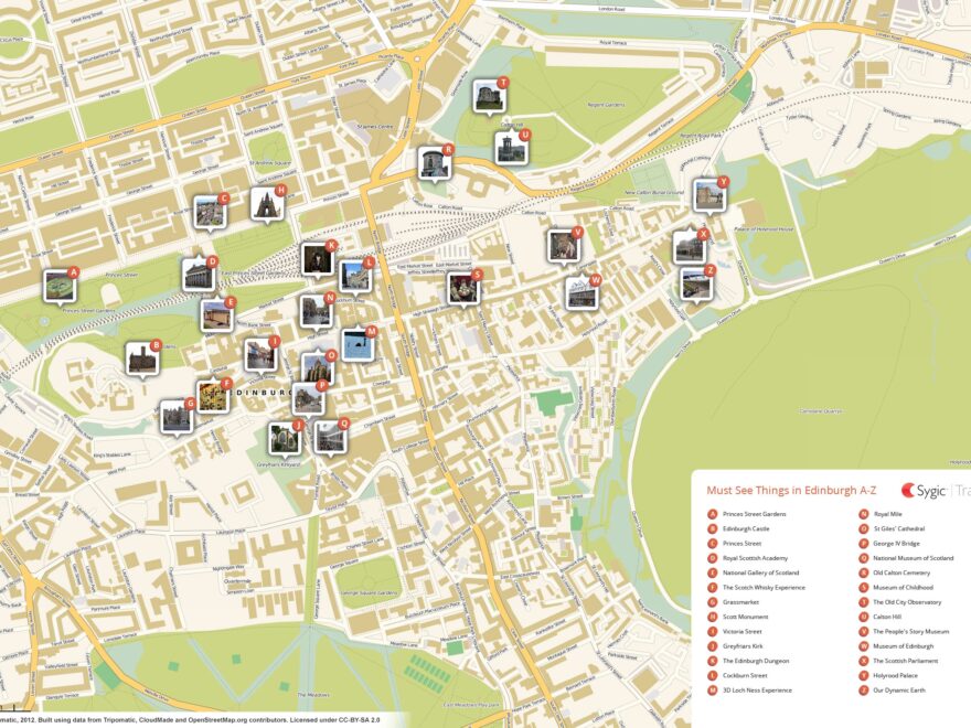 Edinburgh Printable Tourist Map Tripomatic