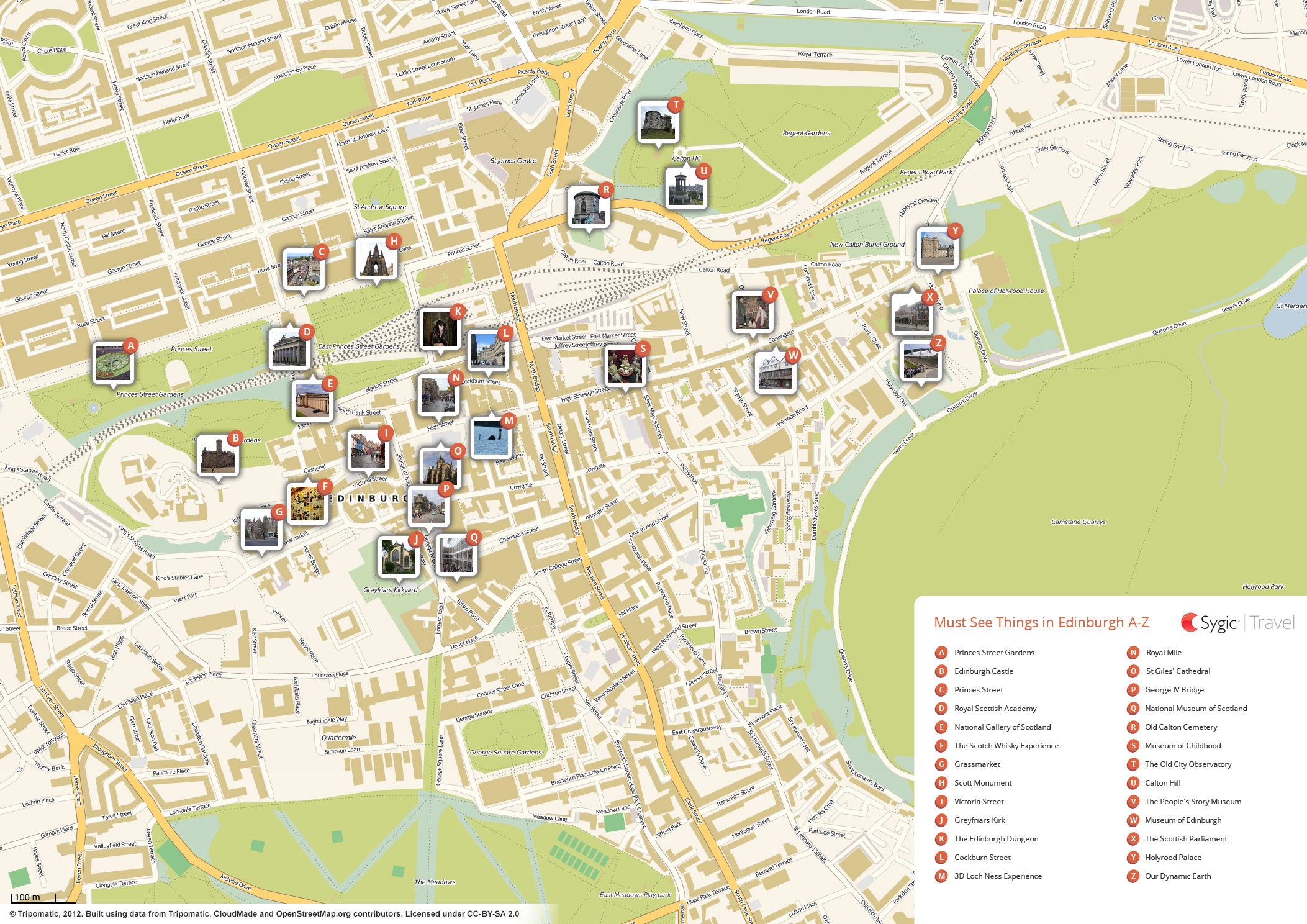 Edinburgh Printable Tourist Map Tripomatic