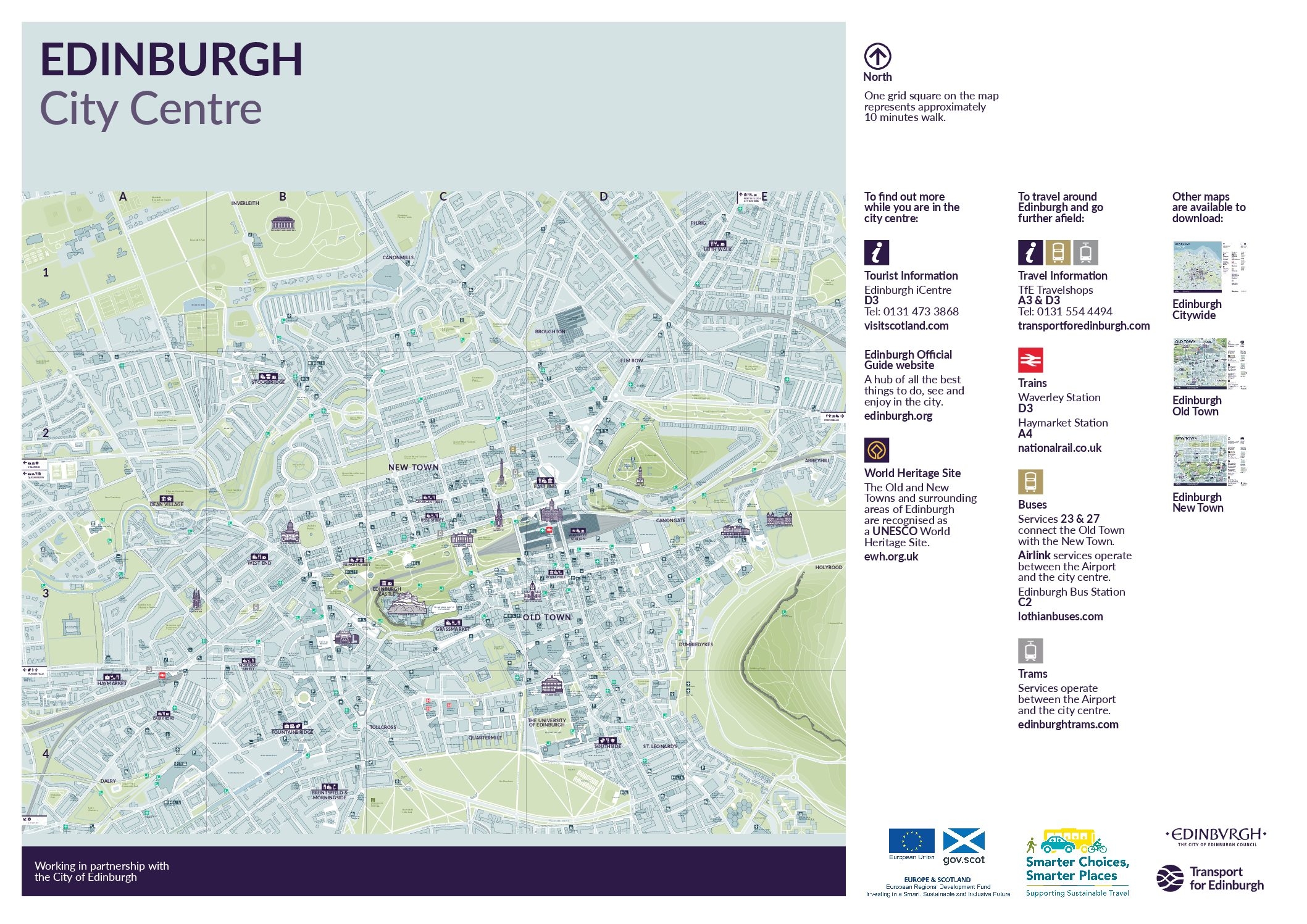 Printable Map Of Edinburgh Printable Map Of Edinburgh