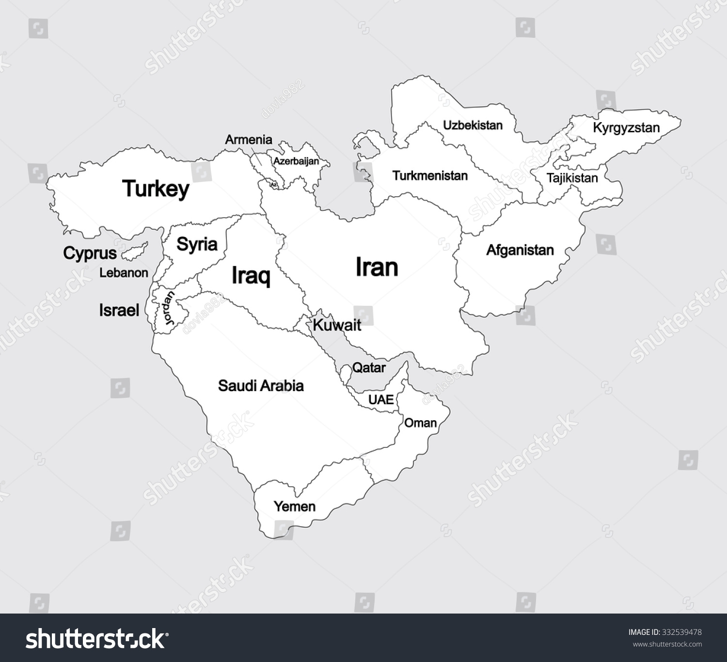 Middle East Map Outline Printable