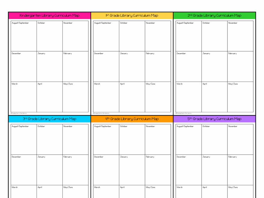 Elementary Library Curriculum Map Templates Editable