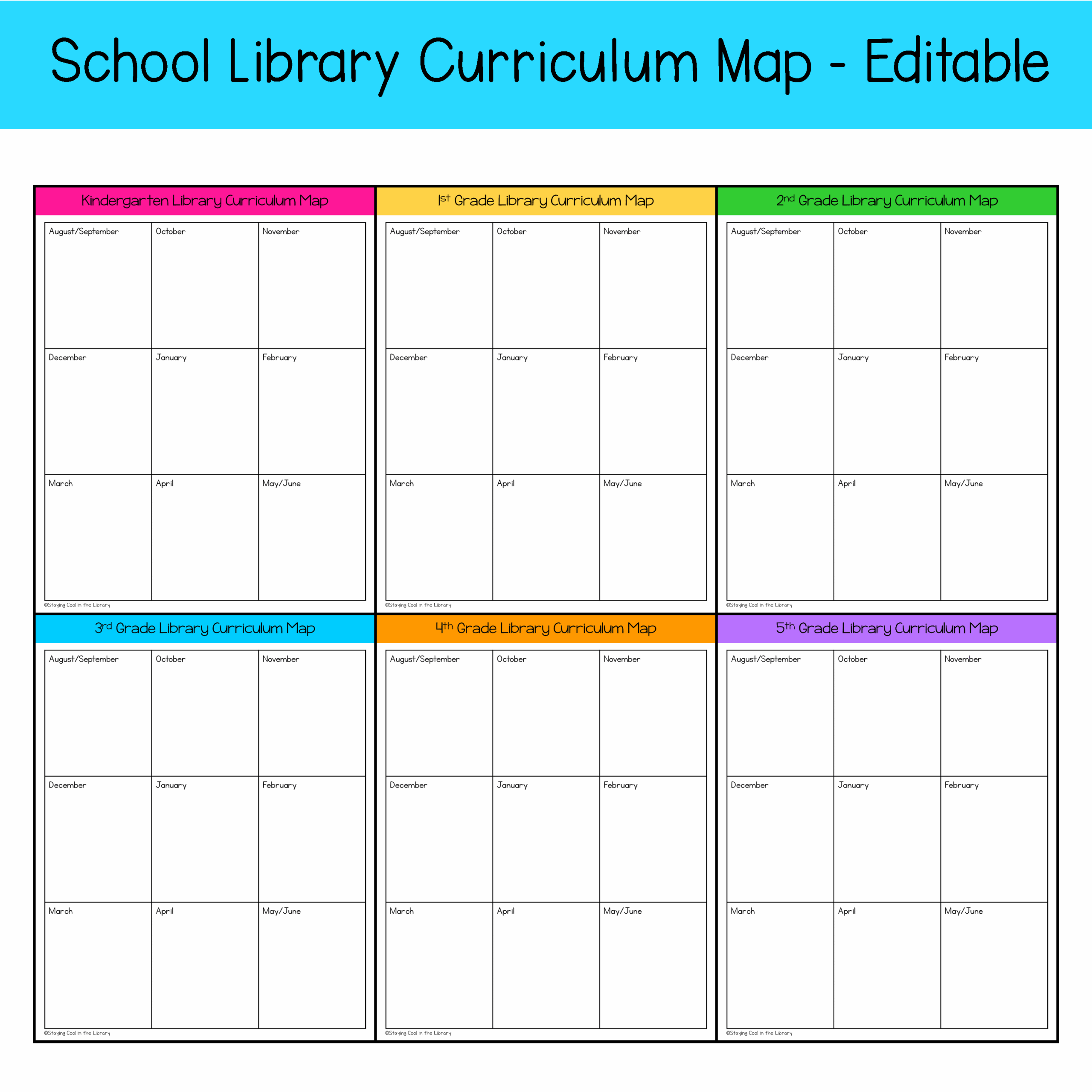 Elementary Library Curriculum Map Templates Editable Elementary Library Curriculum Map Templates Editable