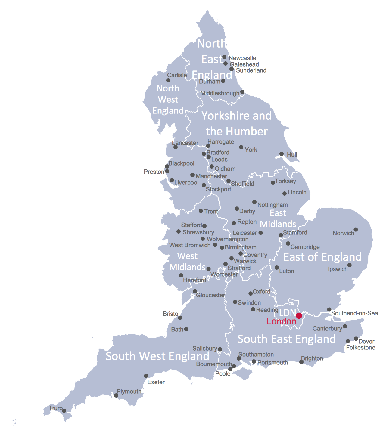 England Cities Map Printable England Cities Map Printable