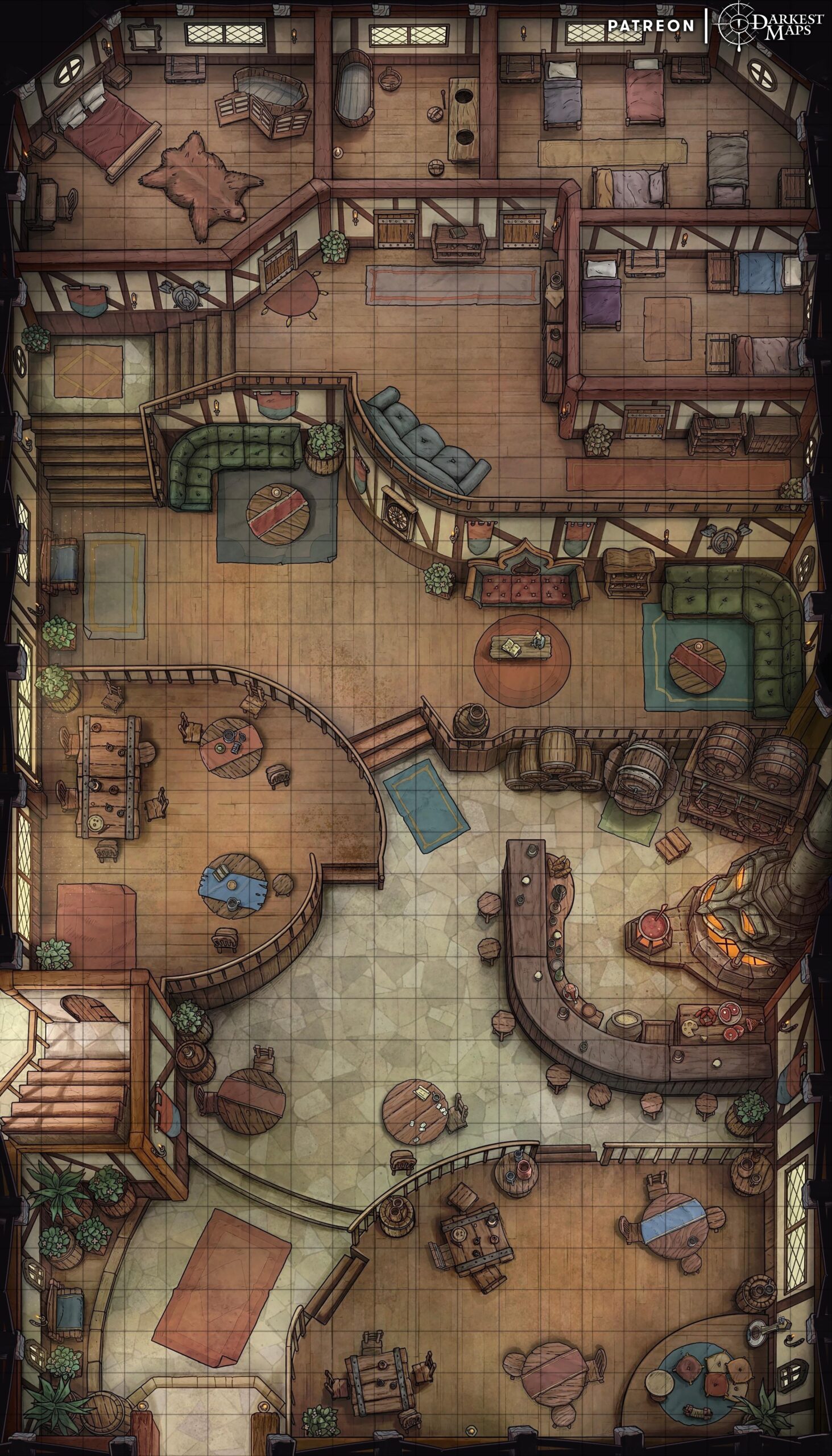 Enter The Rolling Barrel 35x20 And Relax With Good Music And Great Food Before Your Next Adventure OC R battlemaps