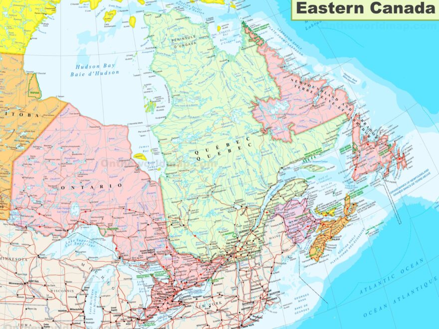 Explore Eastern Canada s Natural And Urban Landscapes With Canada Maps Canada Maps