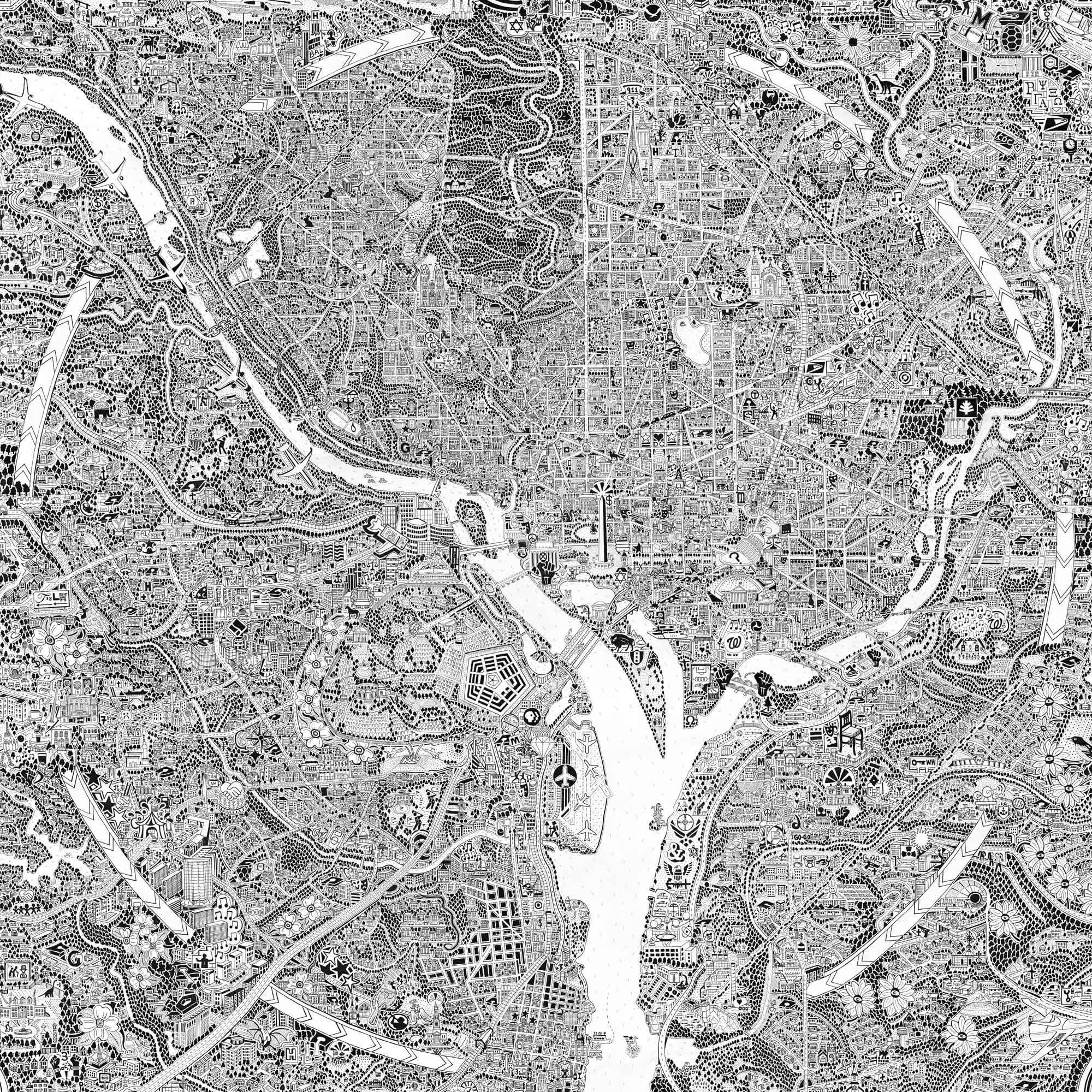 Explore The DMV Gareth Fuller s Map Art Of Washington D C 