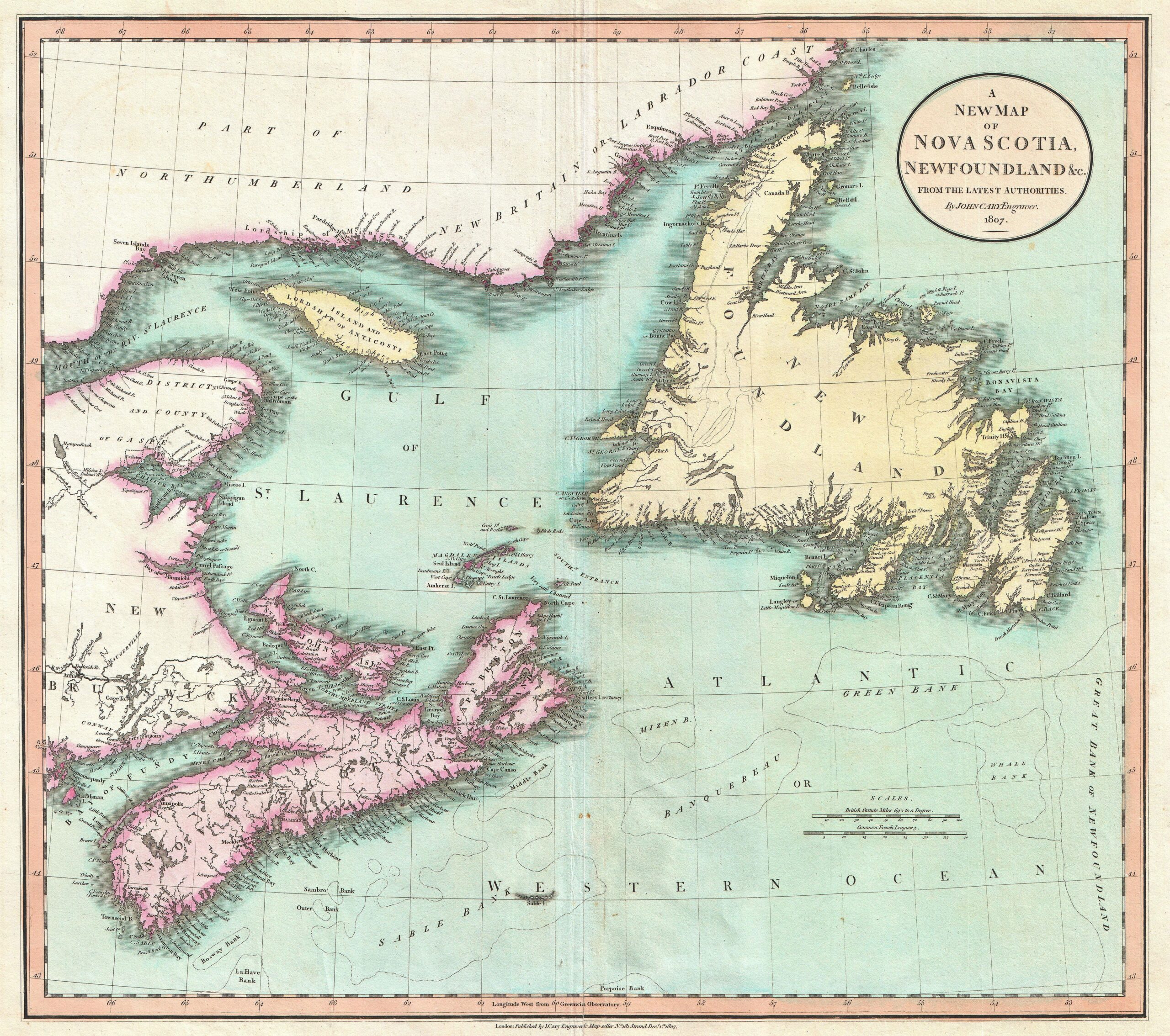 File 1807 Cary Map Of Nova Scotia And Newfoundland Canada Geographicus NovaScotiaNewfoundland cary 1807 jpg Wikimedia Commons