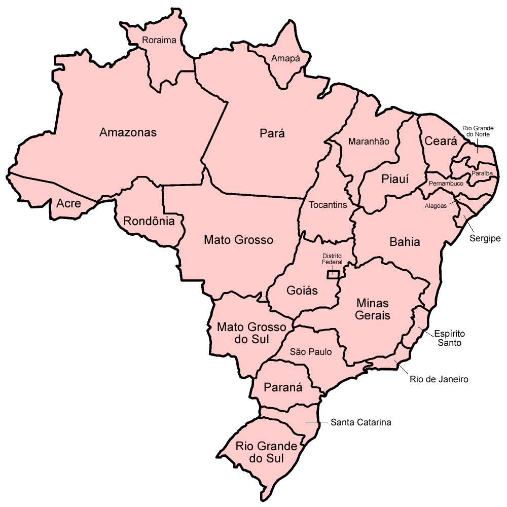Free Printable Map Of Brazil With States