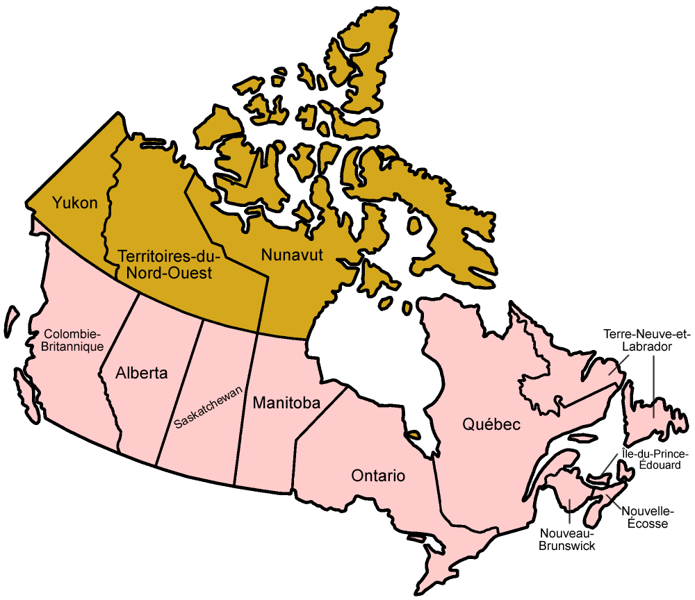 Printable Map Of Canada Provinces