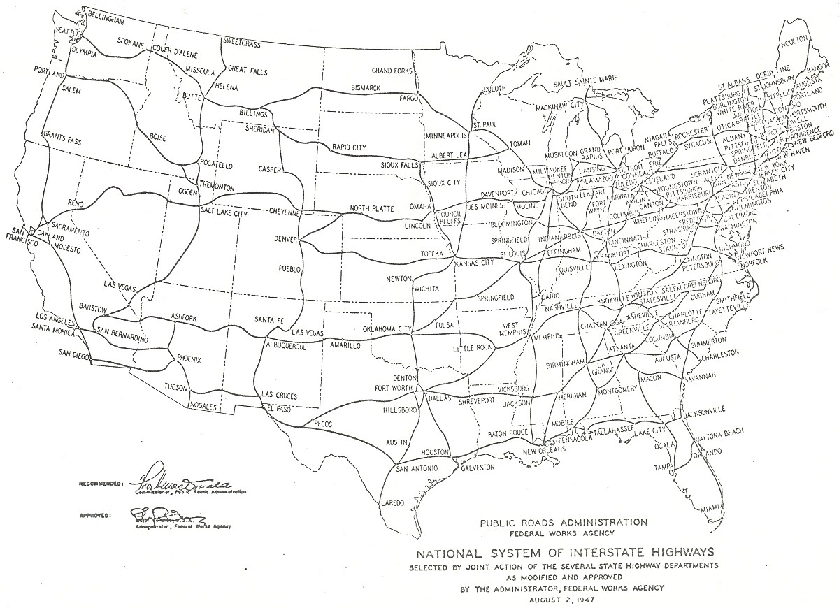 Printable Us Map With Interstates