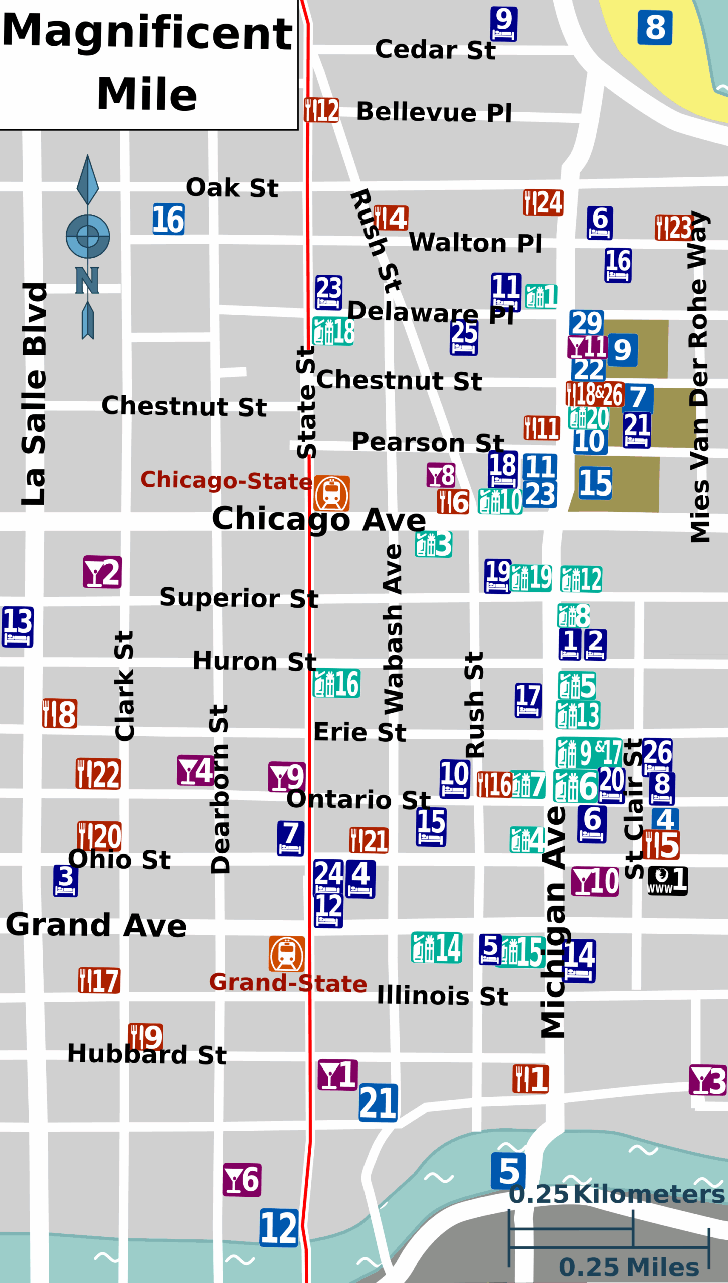 Magnificant Mile Printable Map