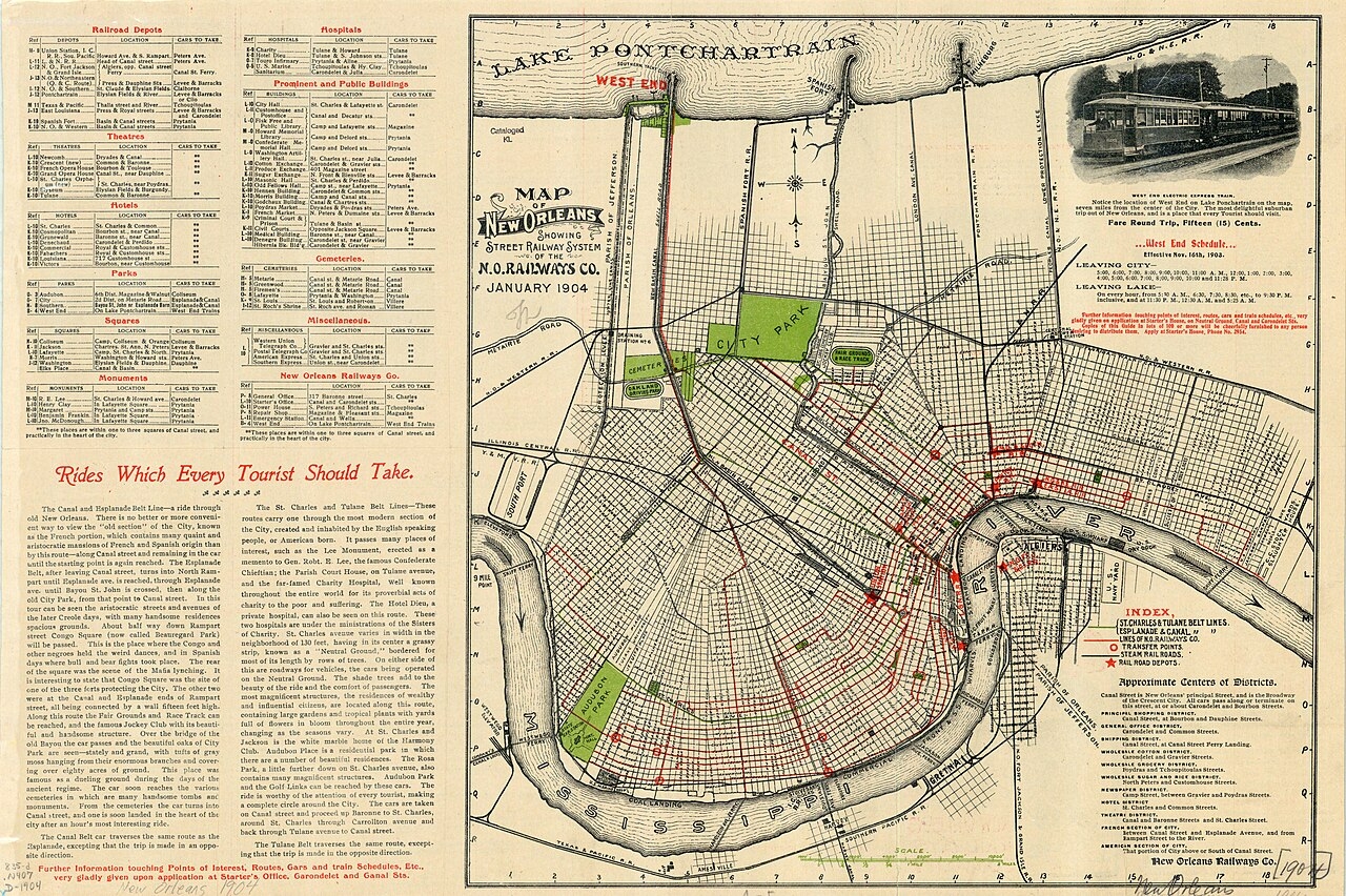 File Map Of New Orleans 1904 Showing Street Railway System Of New Orleans Railways Co jpg Wikimedia Commons