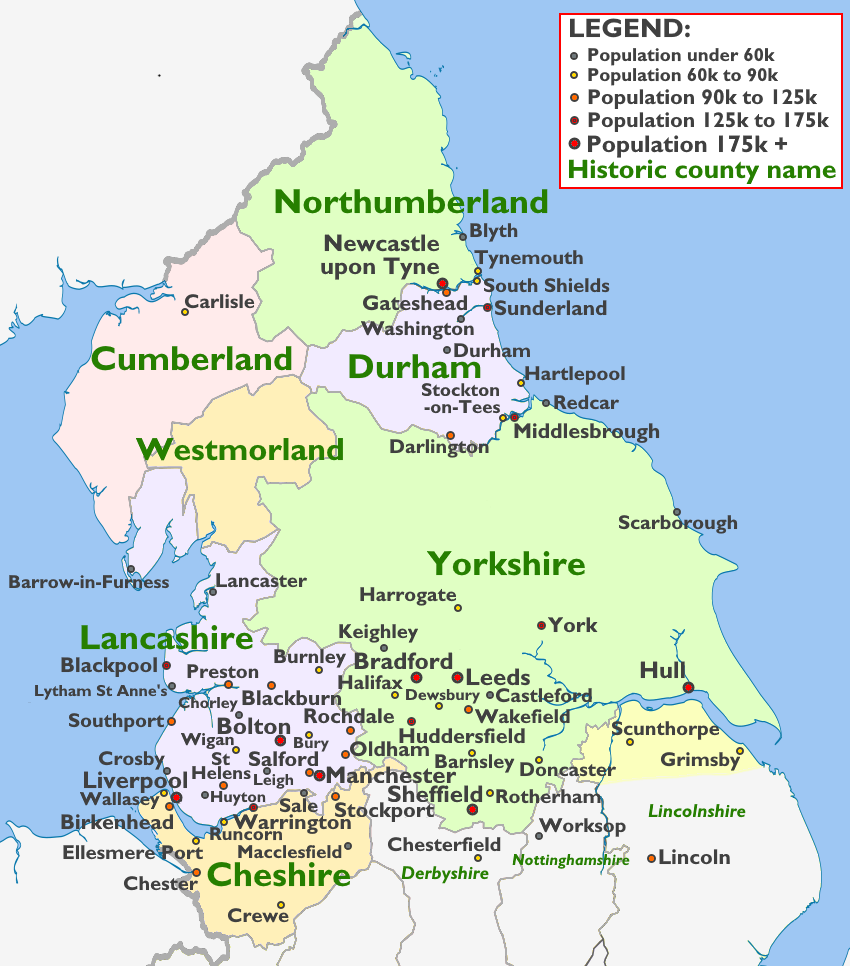 File Map Of Northern England With Settlements And Traditional Counties png Wikimedia Commons