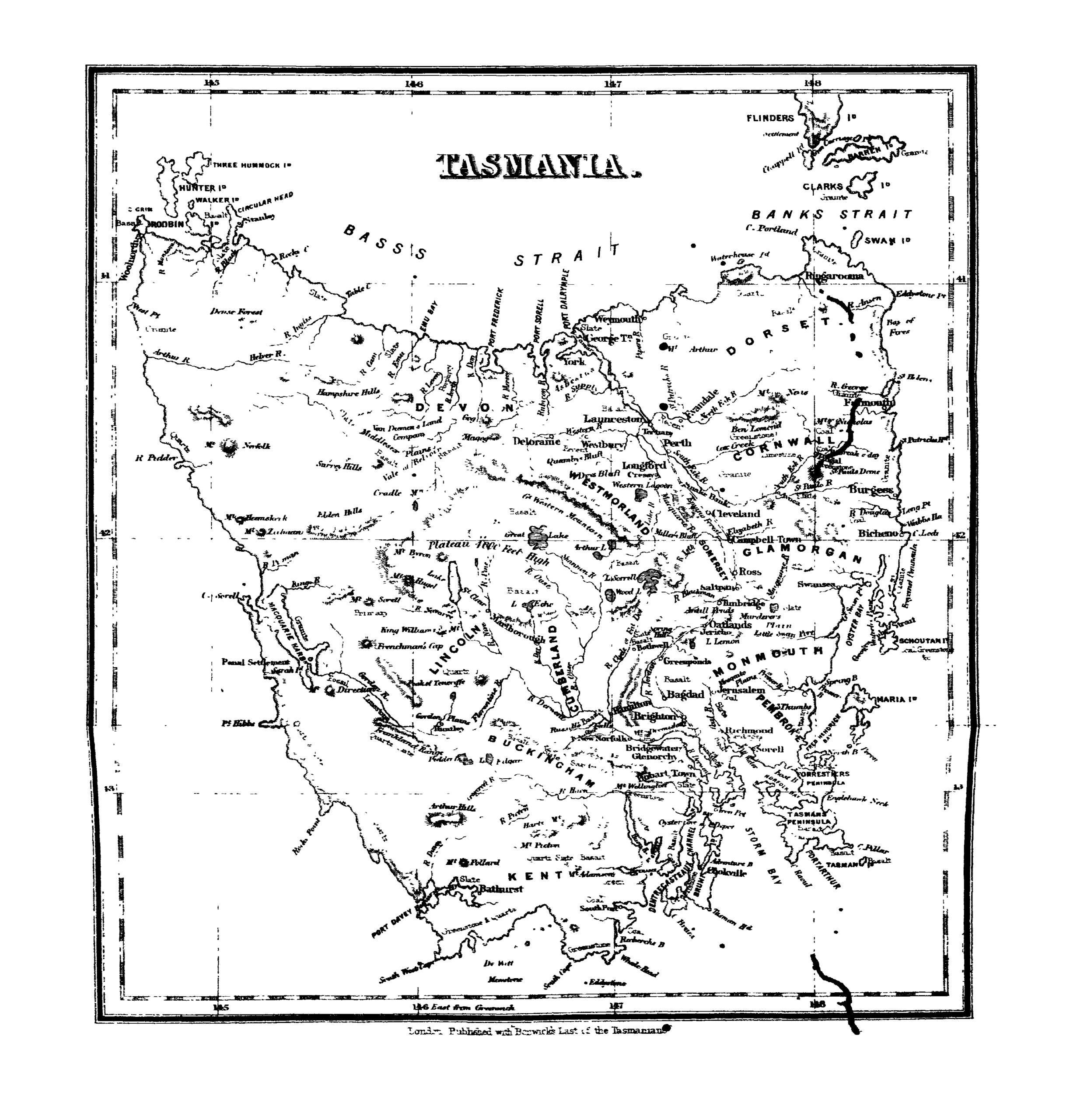 Map Of Tasmania Printable Map Of Tasmania Printable