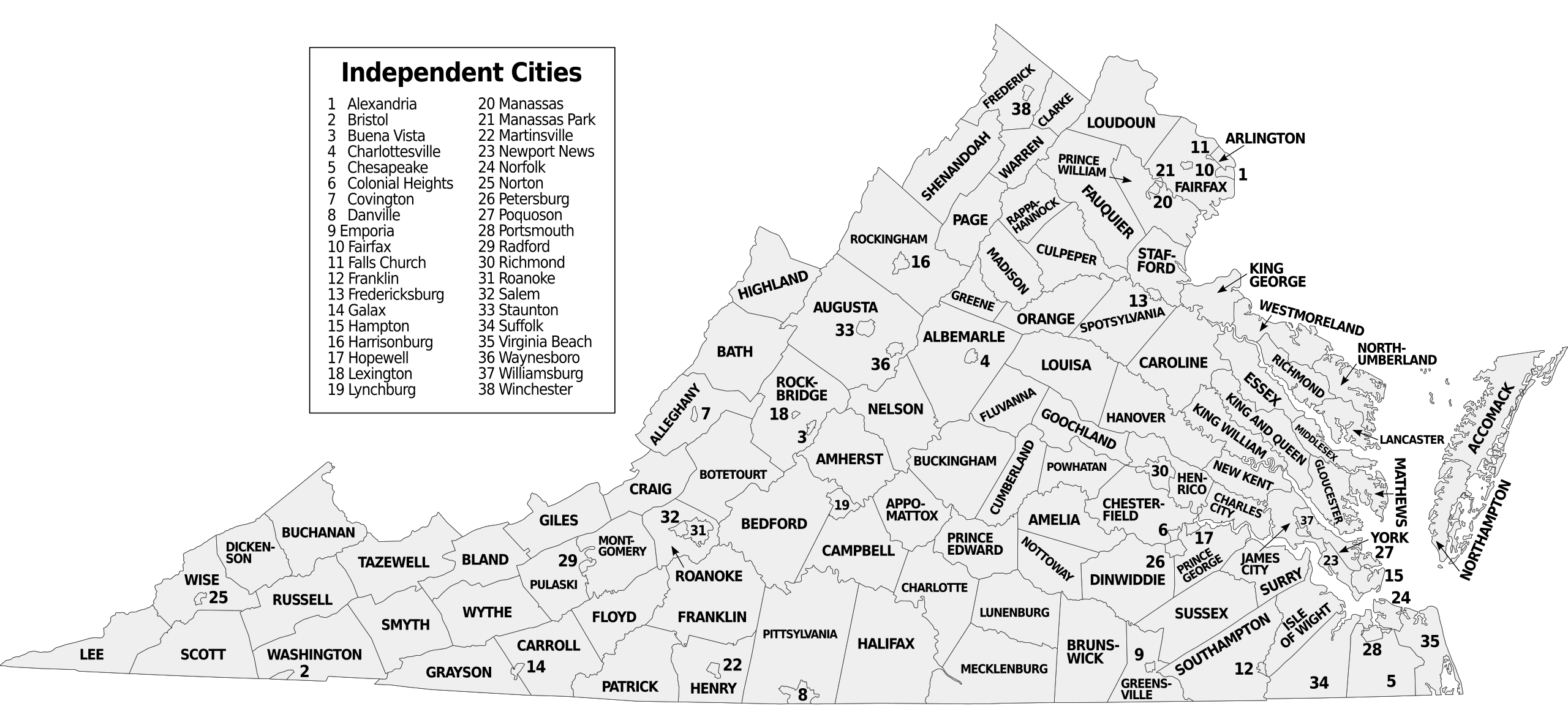 Printable Virginia Map With Cities
