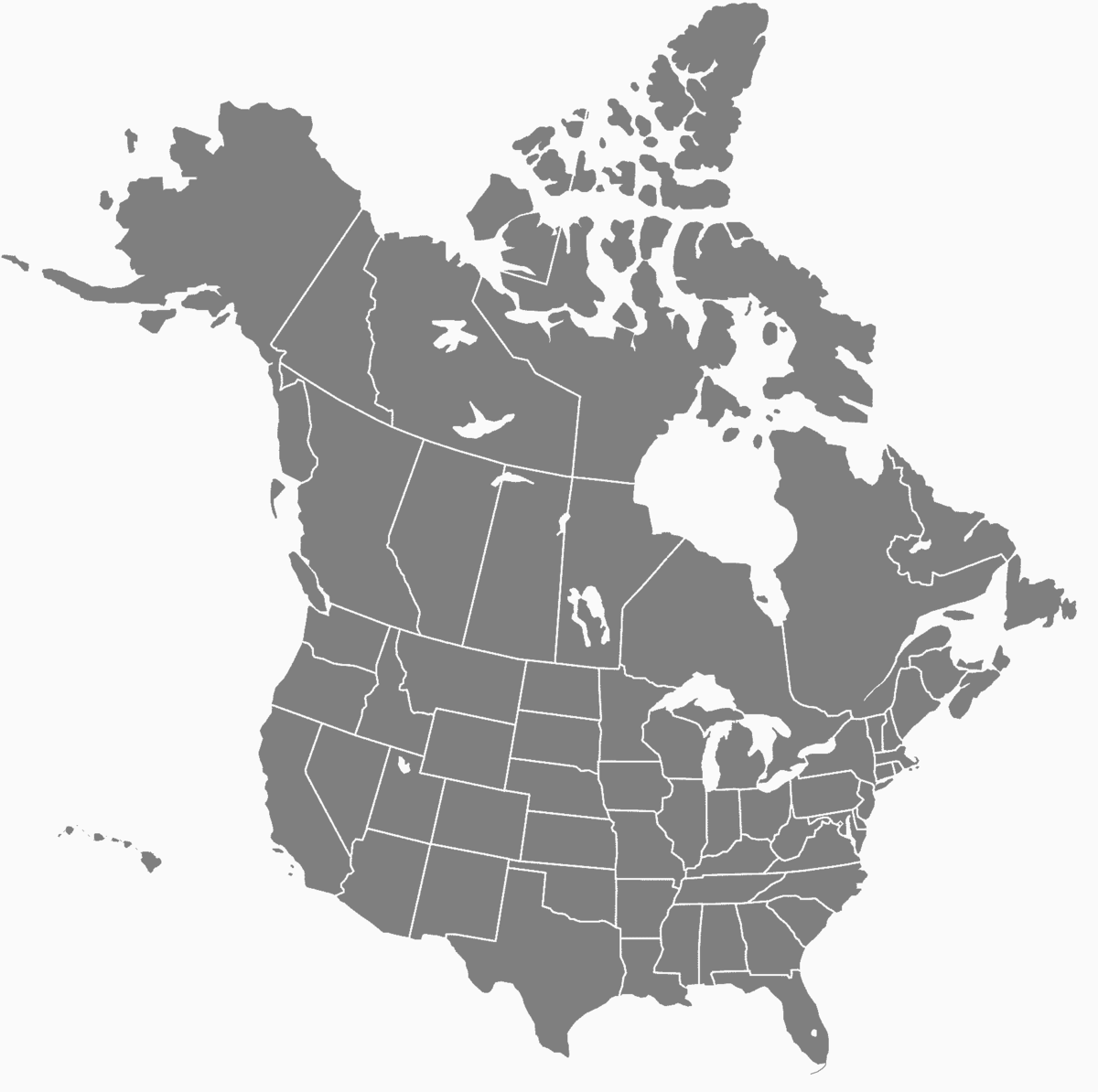 Printable Political Map Of North America Printable Political Map Of North America