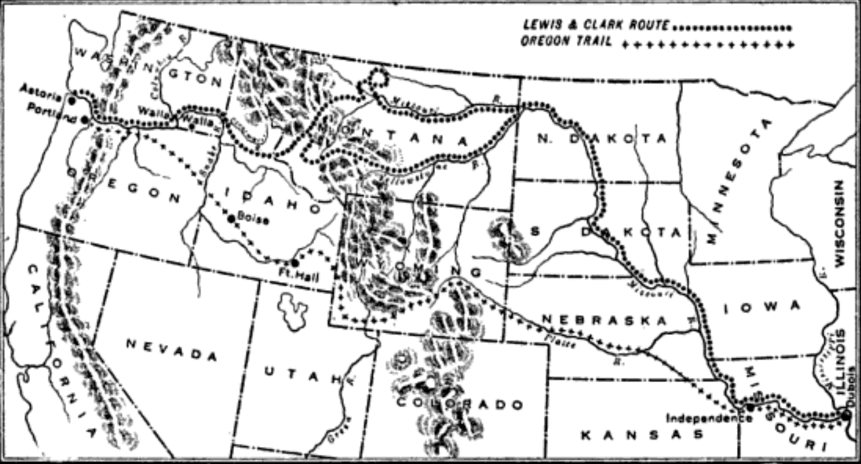 Oregon Trail Map Printable