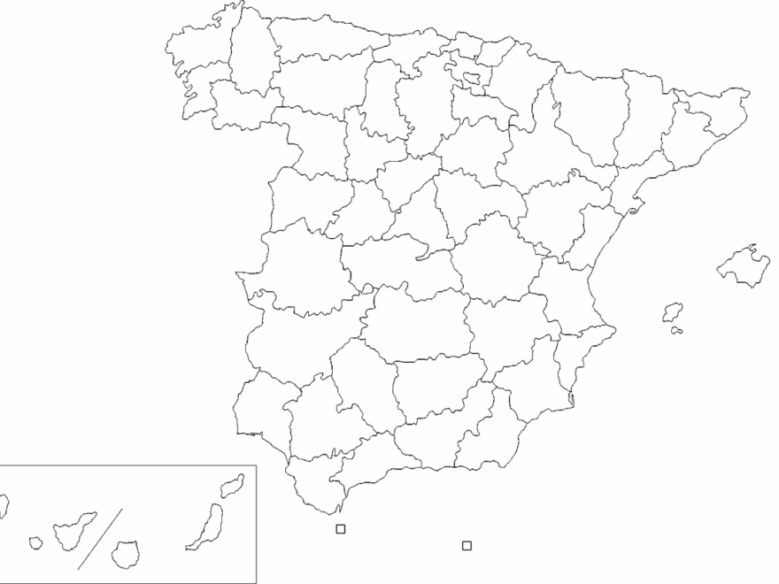 File Provinces Of Spain Blank Map png Wikimedia Commons