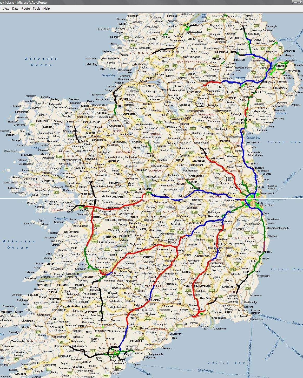Ireland Road Map Printable
